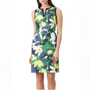 Hobbs London Sita Floral Navy Yellow White Multi Colored Shift Dress